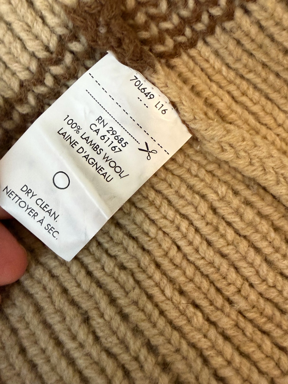 Pendleton Tan, Brown and Black Wool Zip Westerley Cardigan, Big Lebowski - Picture 9 of 10